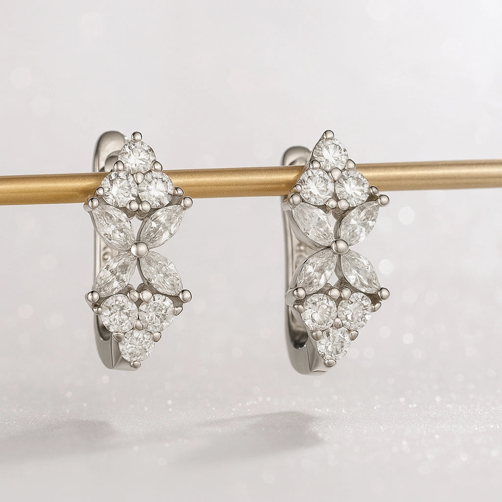 Dazzling Rhodium Plated 92.5 Silver Bali Earrings