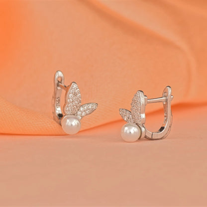 Lusturuos Tiny Butterfly Silver Earrings