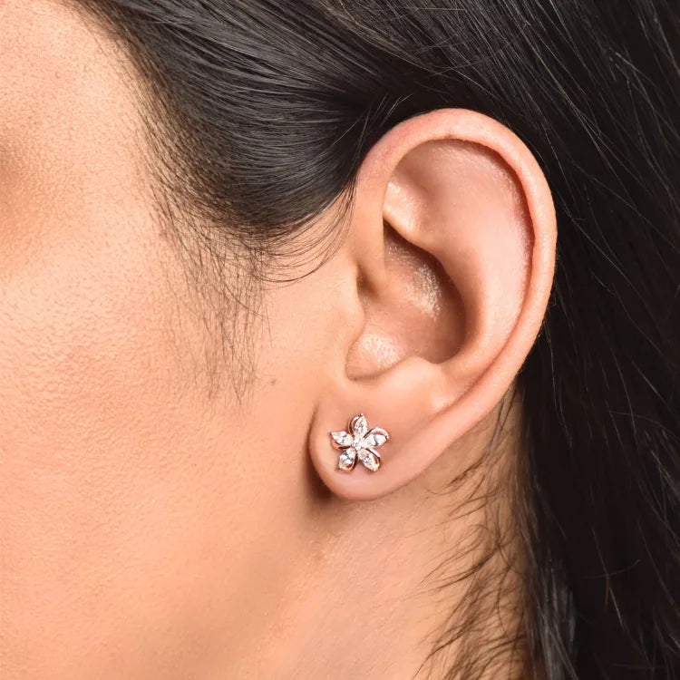 Spiral Flower Petal Earring | Rose Gold Plated