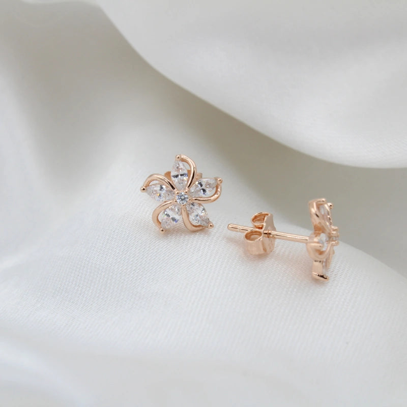 Spiral Flower Petal Earring | Rose Gold Plated