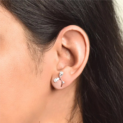 Rose Gold Plated Shimmering Silver Earrings