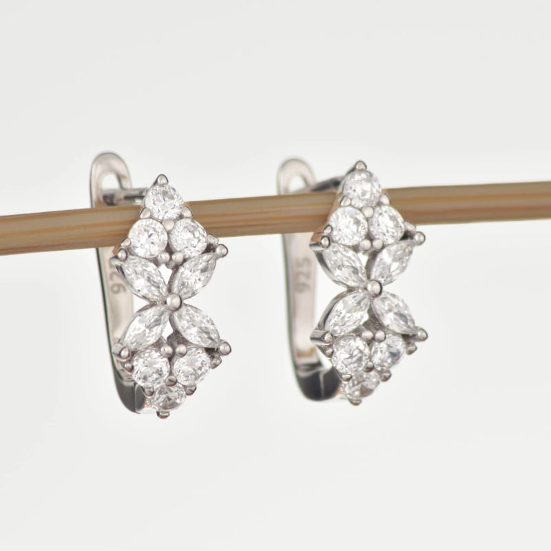 Dazzling Rhodium Plated 92.5 Silver Bali Earrings