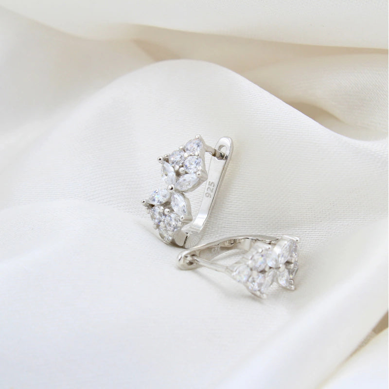 Dazzling Rhodium Plated 92.5 Silver Bali Earrings