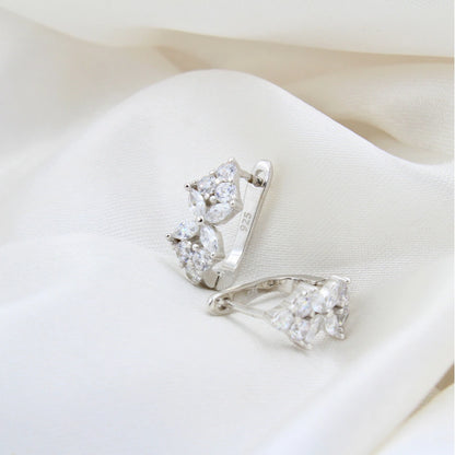 Dazzling Rhodium Plated 92.5 Silver Bali Earrings