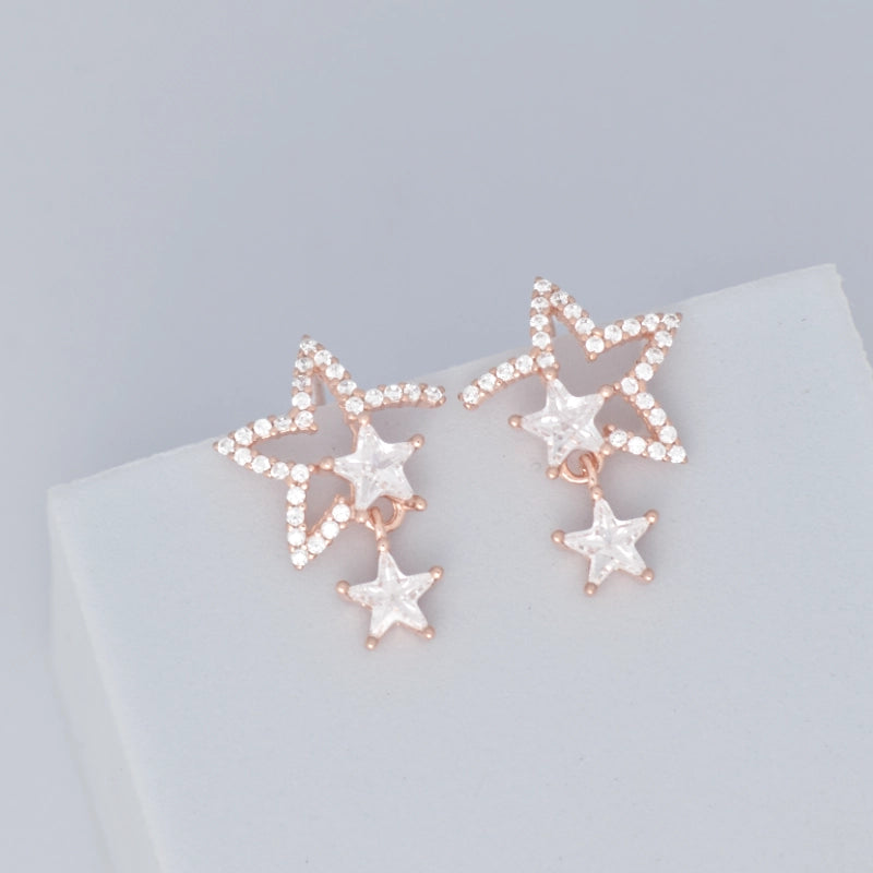 Shiny Shooting Star Silver Earring