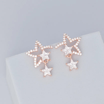 Shiny Shooting Star Silver Earring