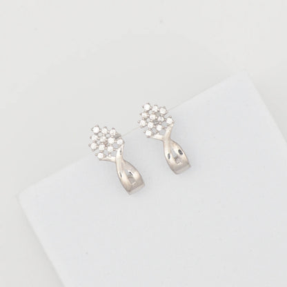 Silver Glittering Tree Earring
