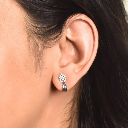 Silver Glittering Tree Earring