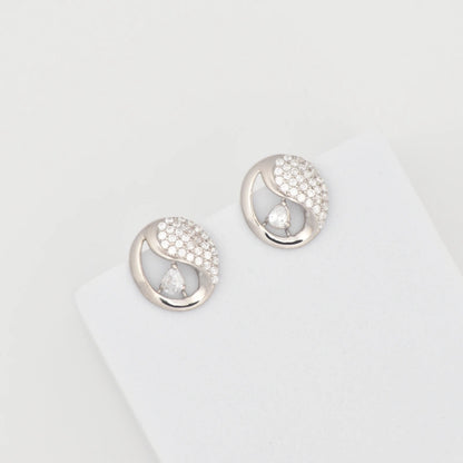 Silver Bliss Round Stud Earrings