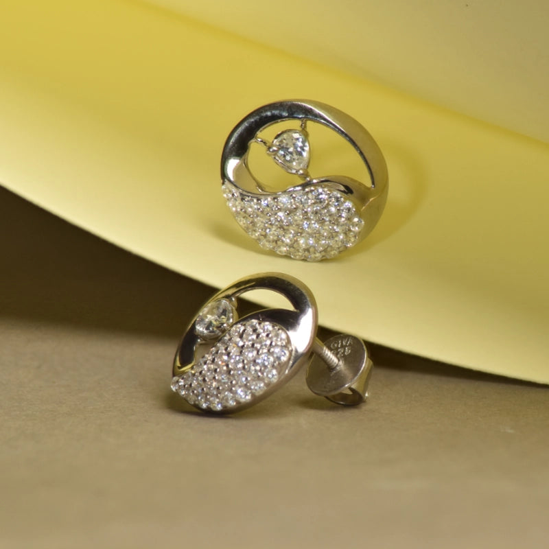 Silver Bliss Round Stud Earrings