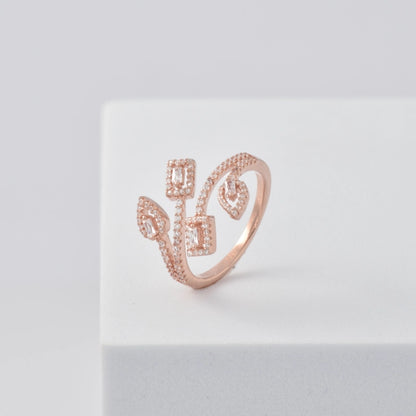 Blooming Grace Ring in 925 Silver with Rose Gold Plating