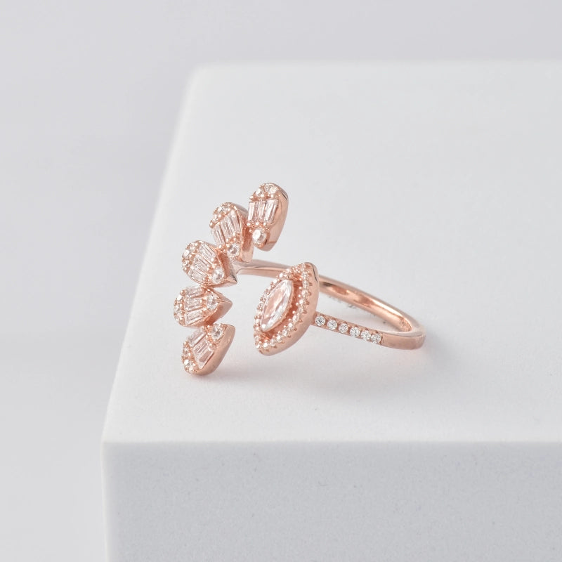 Petal Burst Ring in 925 Silver with Rose Gold Plating