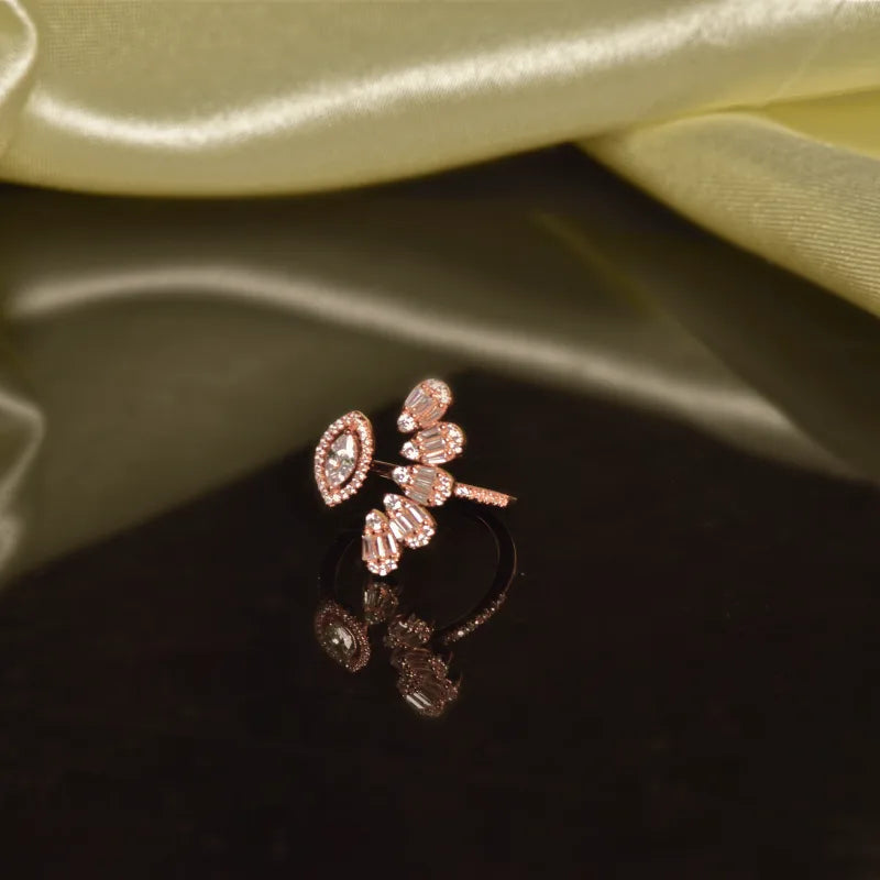 Petal Burst Ring in 925 Silver with Rose Gold Plating