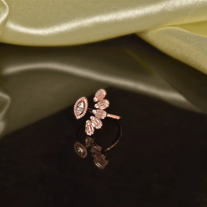Petal Burst Ring in 925 Silver with Rose Gold Plating