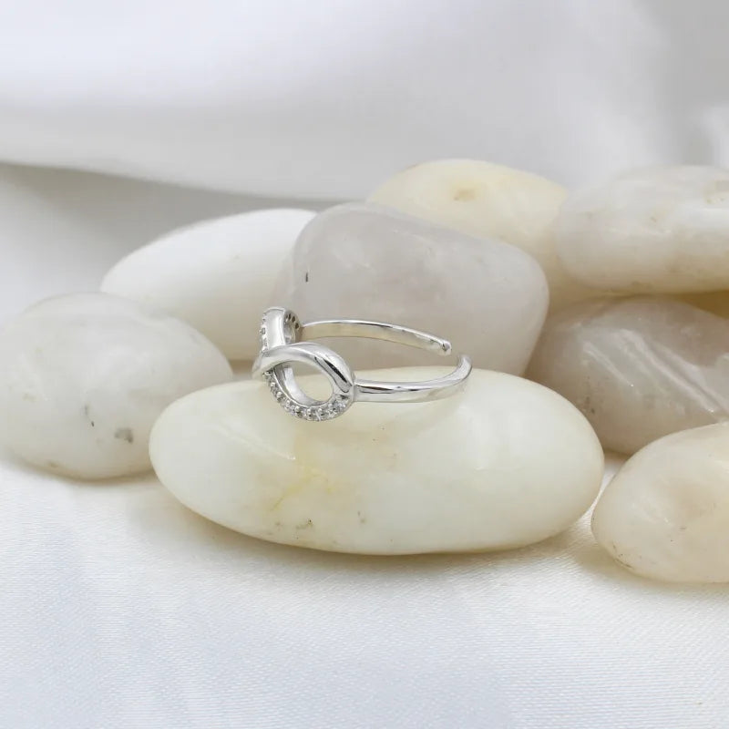 Infinity Sparkle Ring in 925 Sterling Silver with Rhodium Plating