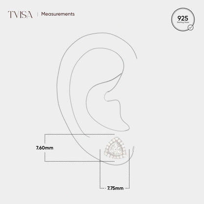 Striking  Solitair Silver Earring