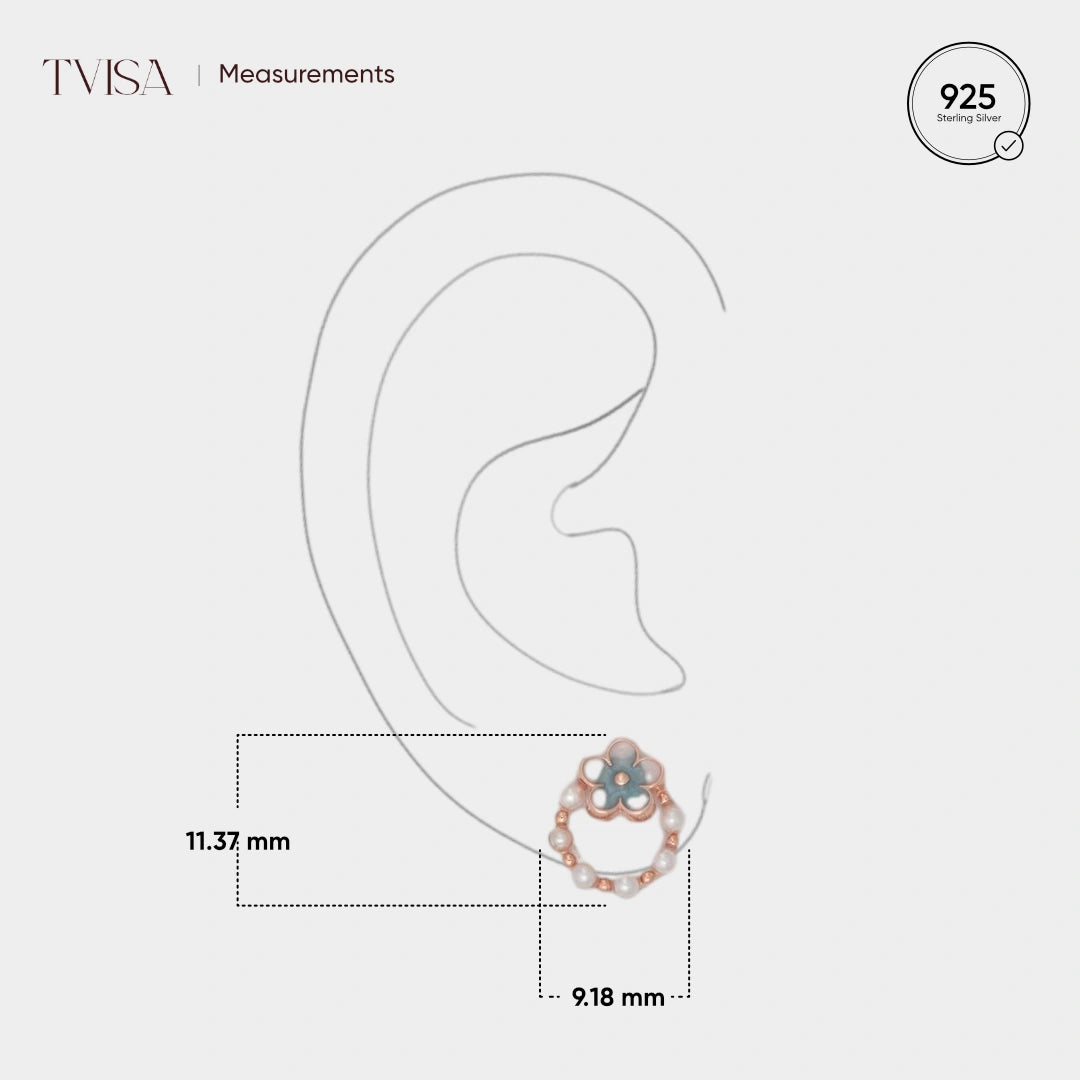 Rose Gold Plated Silver Wreath Stud Earrings