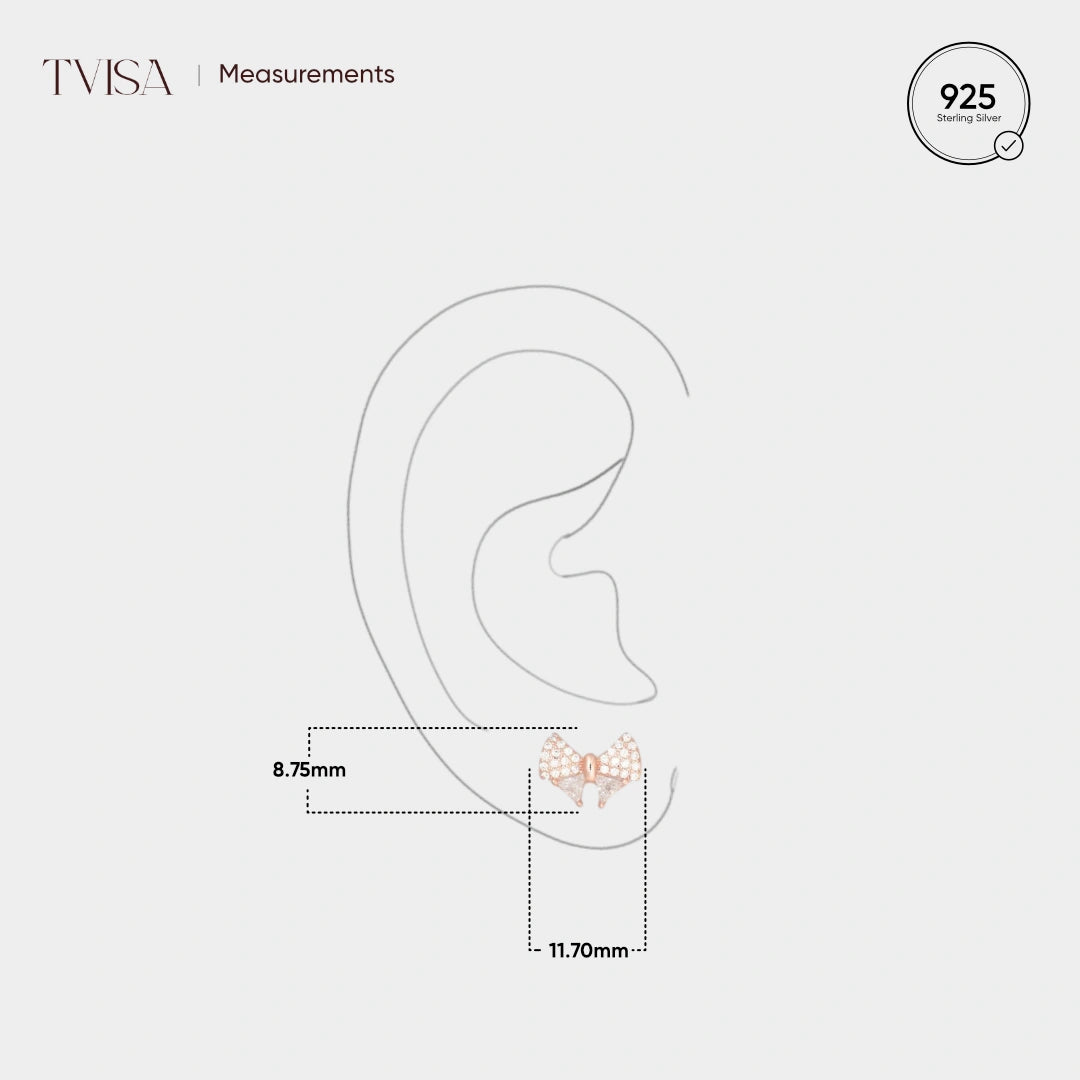 Rose Gold Plated Bow Knot Stud Earrings