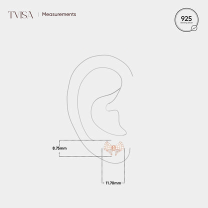 Rose Gold Plated Bow Knot Stud Earrings