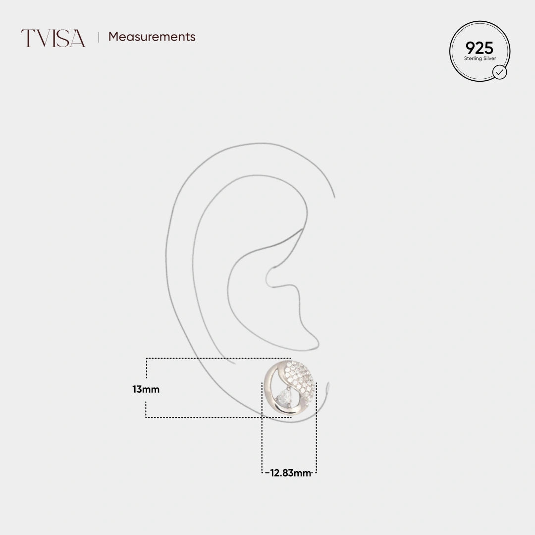 Silver Bliss Round Stud Earrings