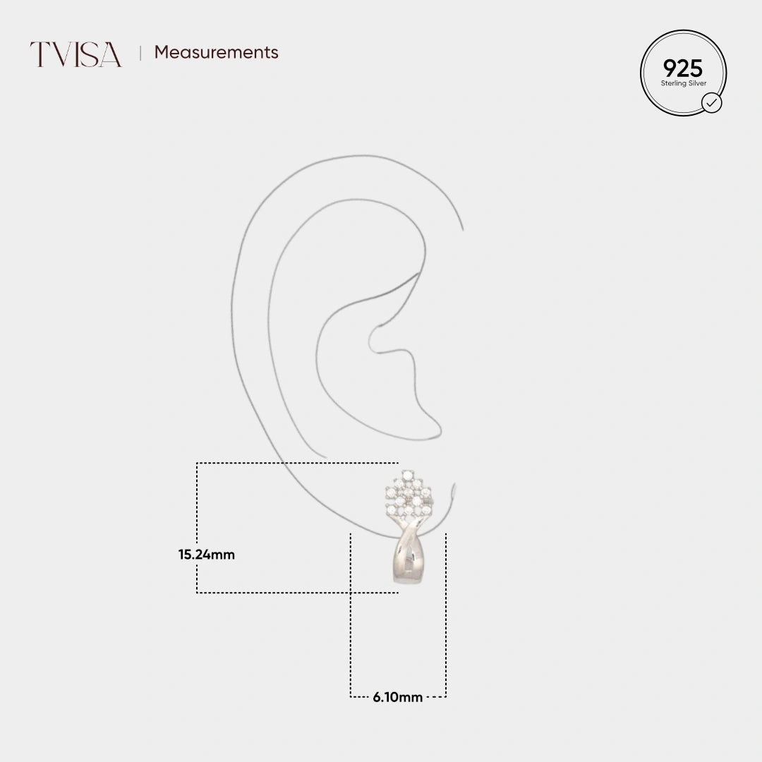 Silver Glittering Tree Earring