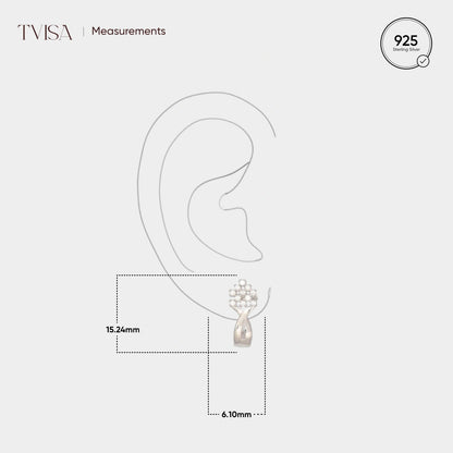 Silver Glittering Tree Earring