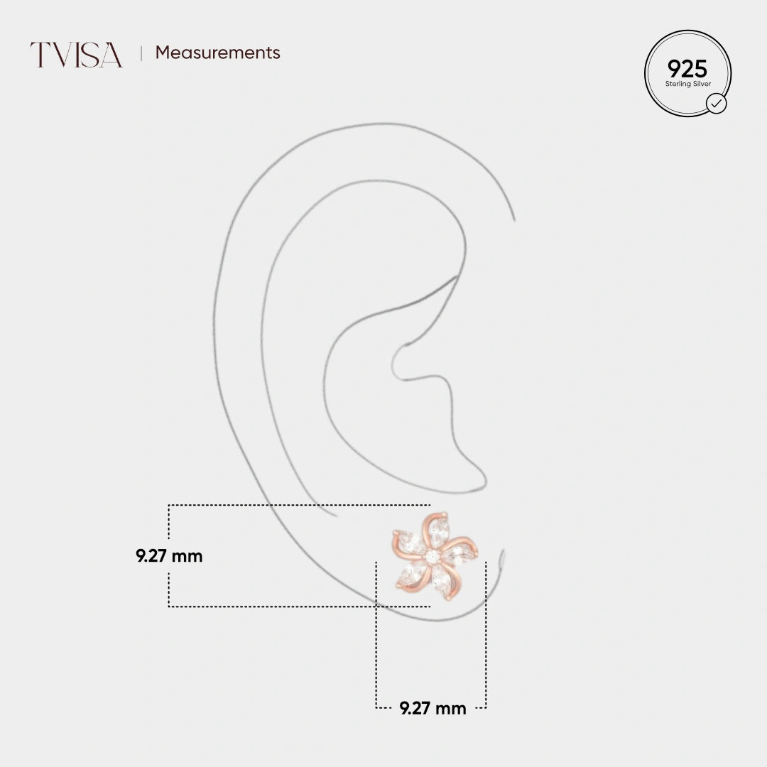 Spiral Flower Petal Earring | Rose Gold Plated