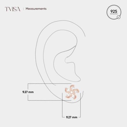 Spiral Flower Petal Earring | Rose Gold Plated